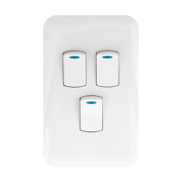 Switch + cover (3 lever 1 way)