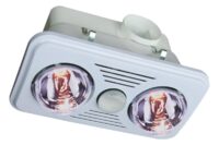 2 LIGHT RECTANGULAR CEILING BATHROOM HEATER